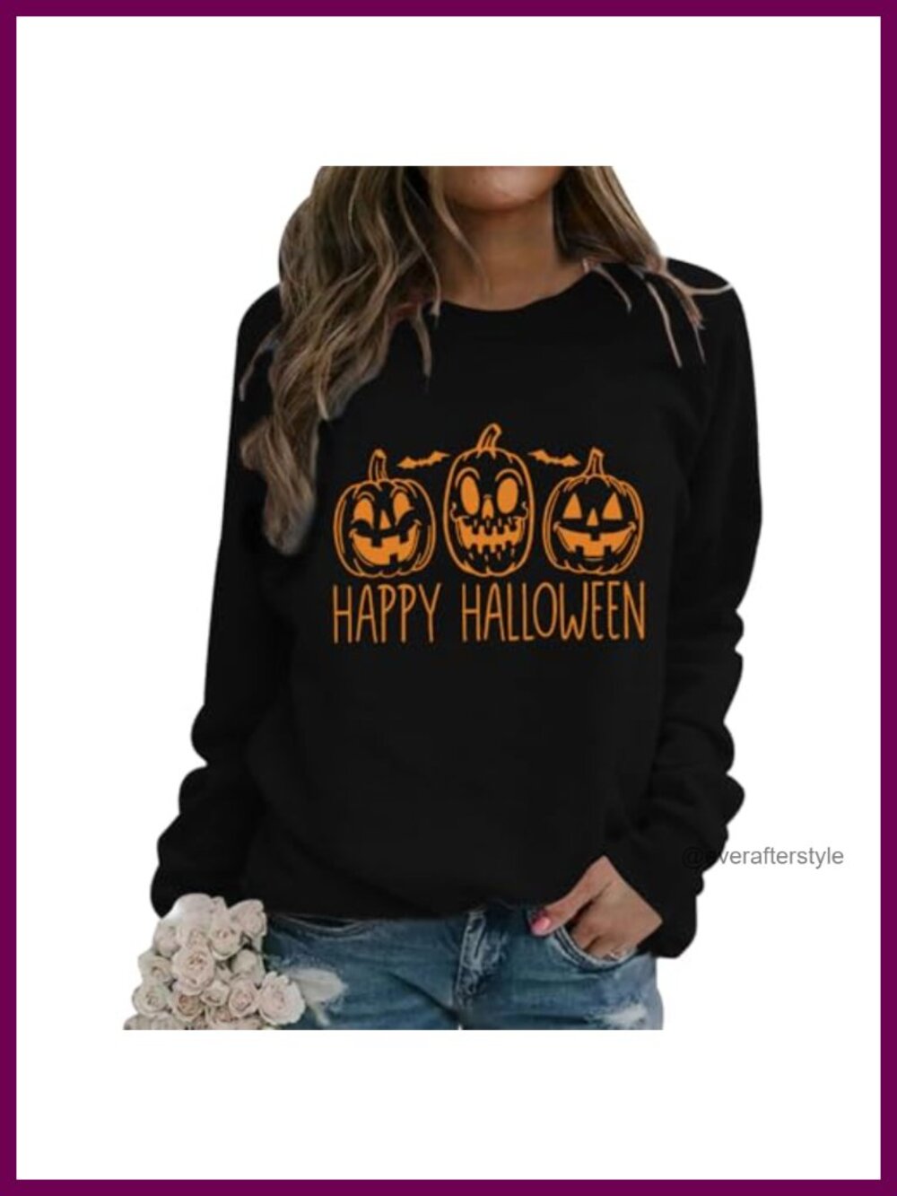 Pumpkin Graphic Sweatshirt Oversized Long Sleeve Crew Neck Halloween Fall